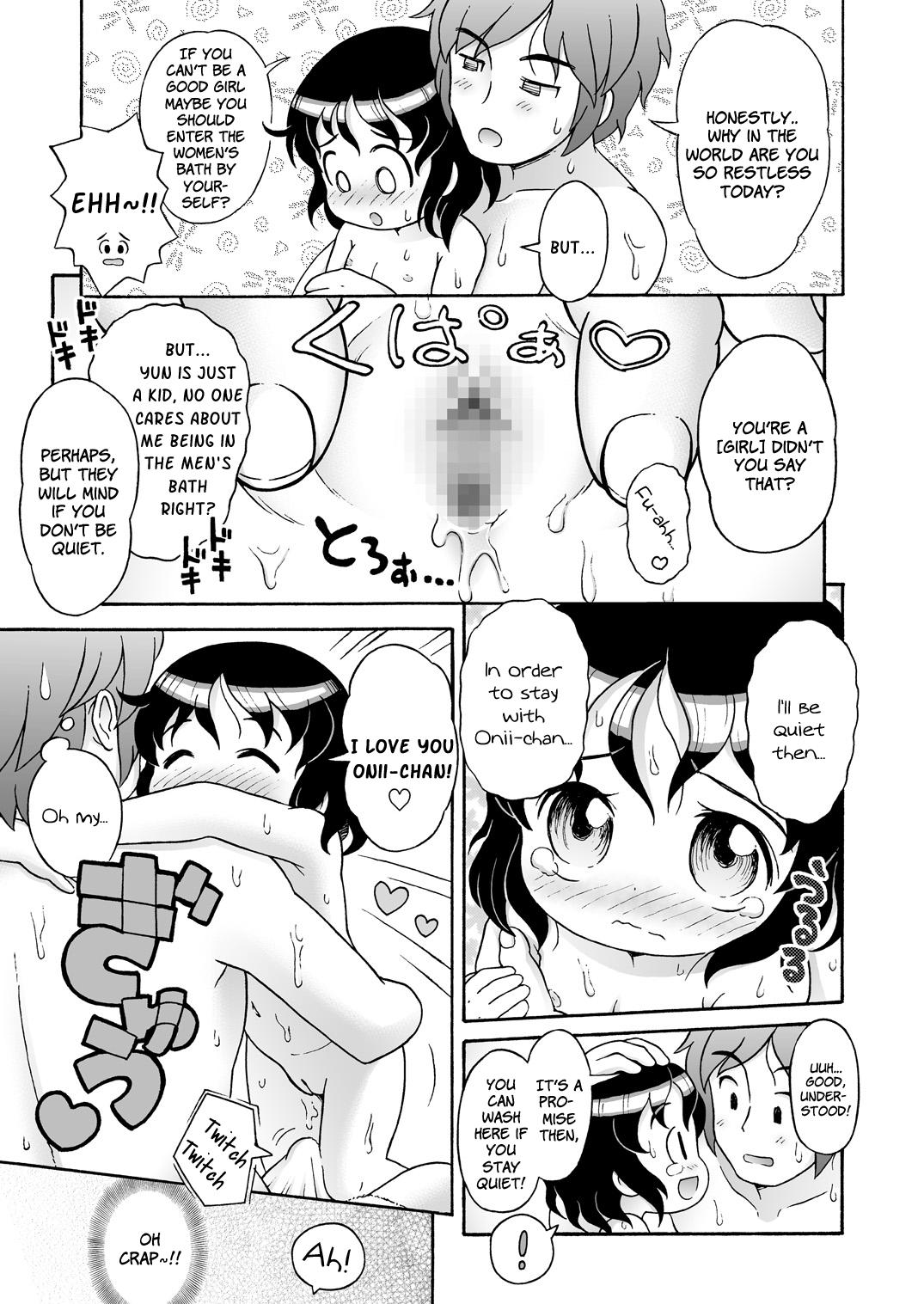 Cunt [Sexual Khorosho (Lasto)] Yun-chan to Otokoyu | Yun-chan and The Men's Bath♪ [English] [LoliLoli Hunters] [Digital] Goldenshower - Page 11