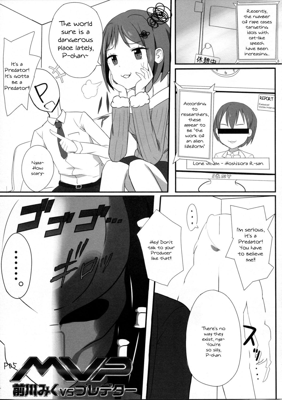 Tall Maekawa Miku vs Predator - The idolmaster Mama - Page 4