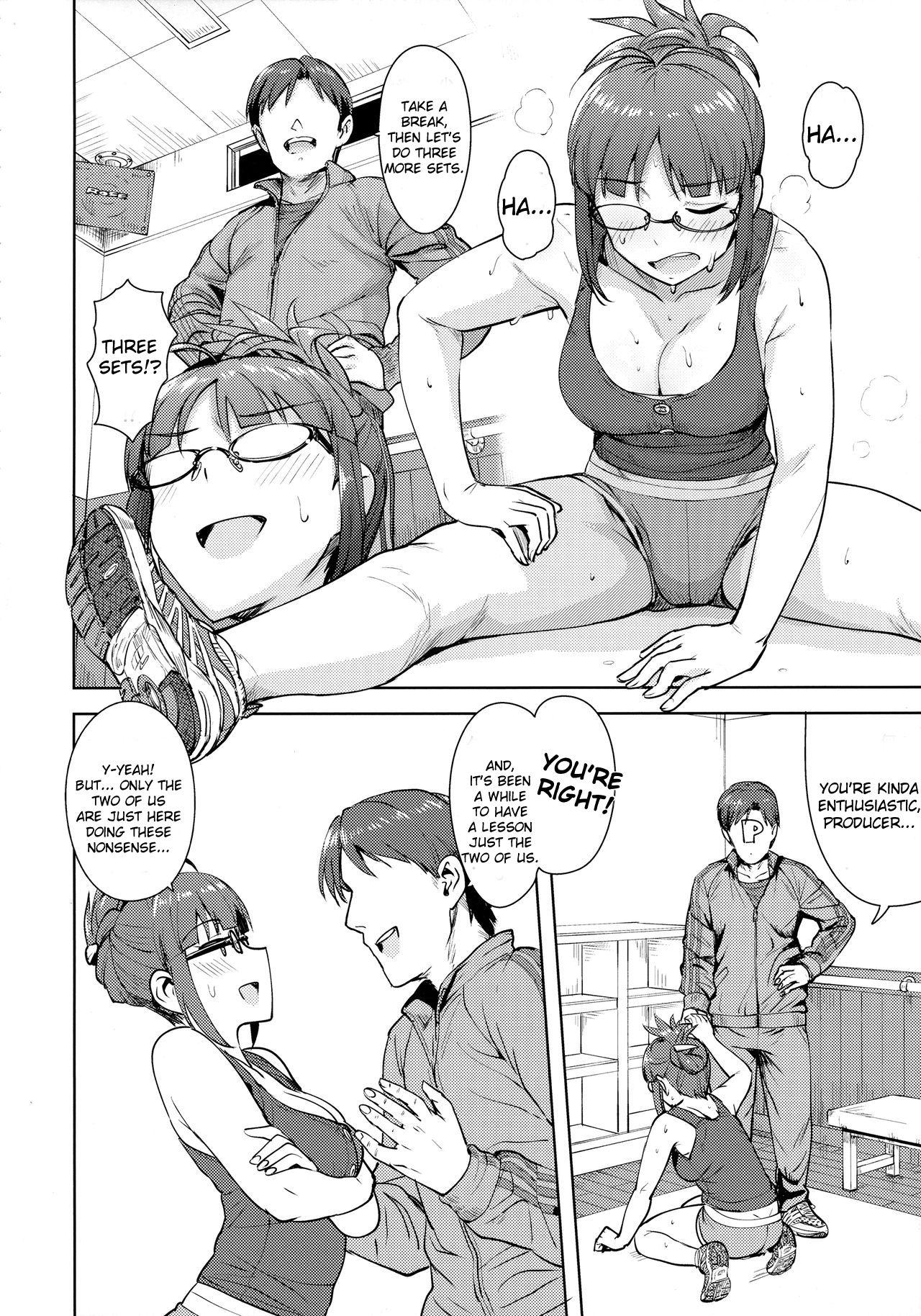 Gay Toys Ritsuko to Stretch! | Stretching with Ritsuko - The idolmaster Deep Throat - Page 3