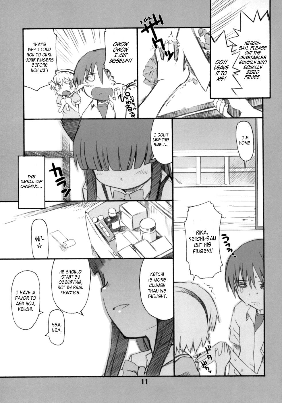 Orgasm Douka Nagekanaide - Higurashi no naku koro ni Guyonshemale - Page 10