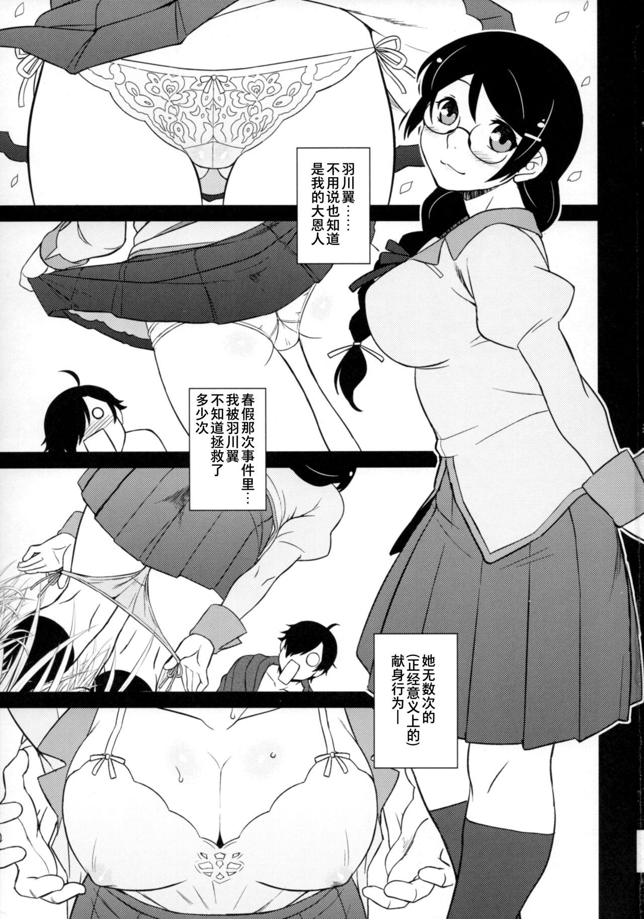 Ladyboy Hanekawa-san wa Okoranai - Bakemonogatari Rough Porn - Page 3