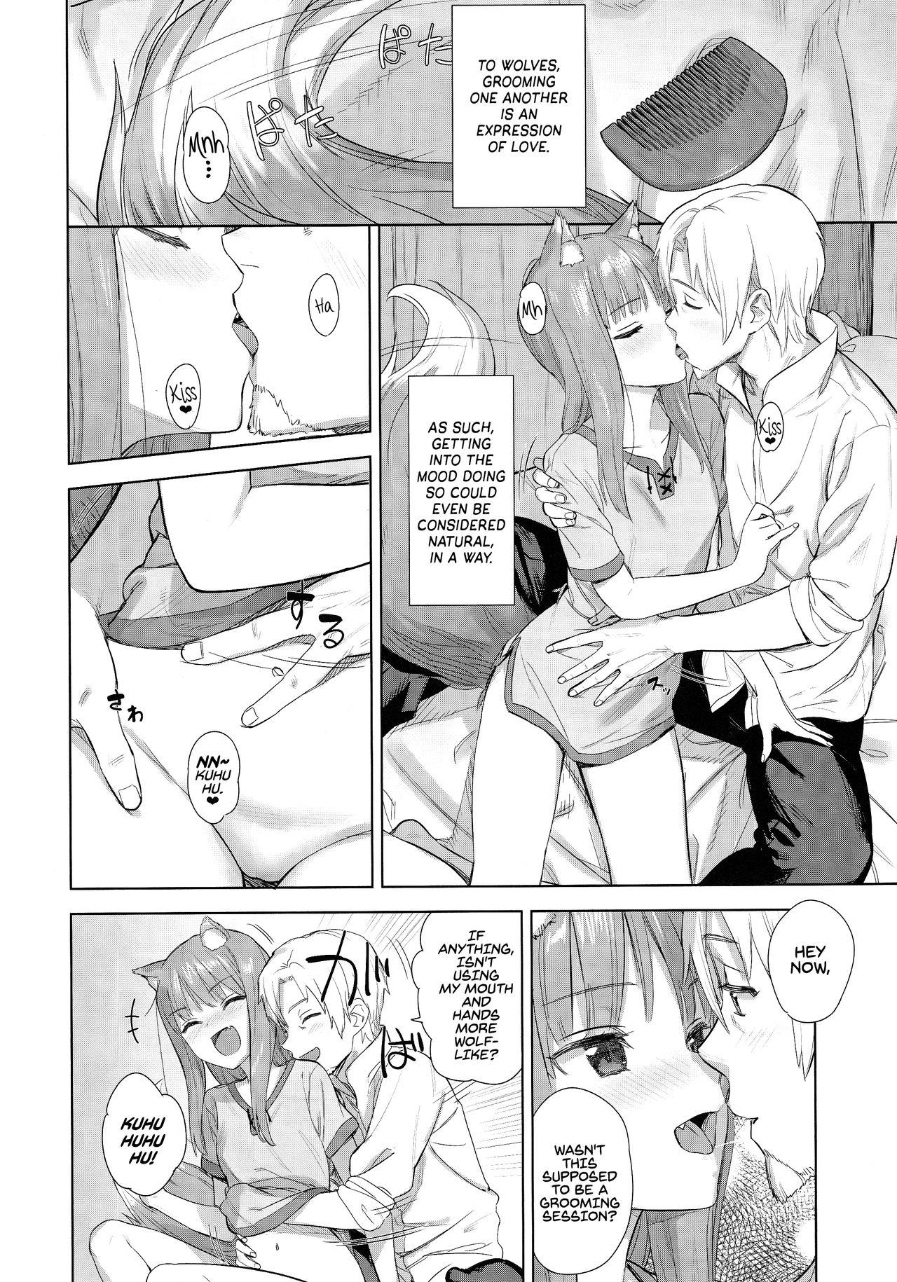 Gros Seins Wacchi to Shippori Kezukuroi Bon | Affectionate Grooming With Me - Spice and wolf Gay Bang - Page 5