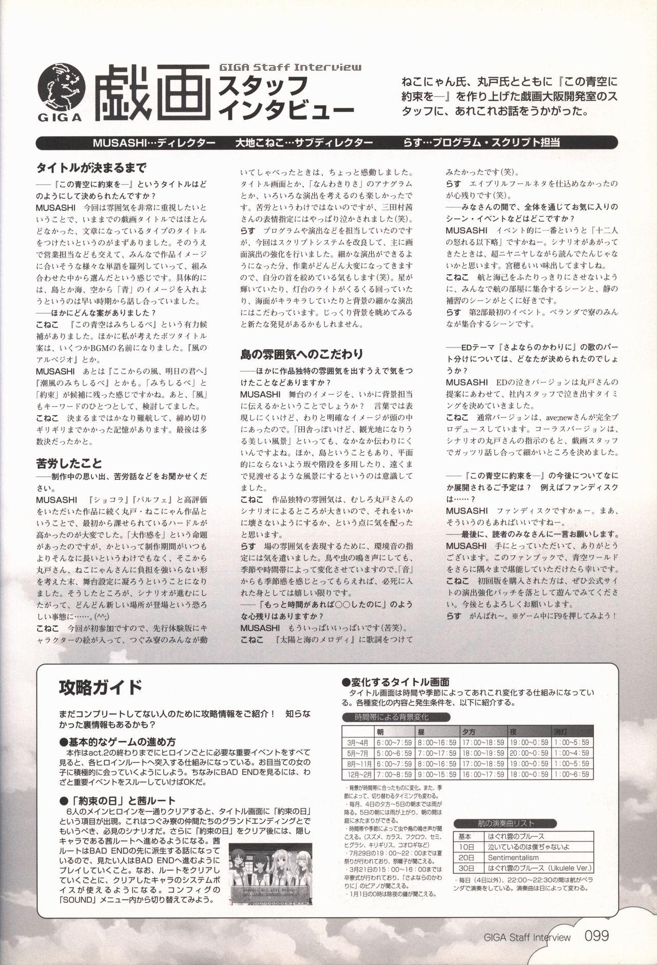 Kono Aozora ni Yakusoku official artbook 100