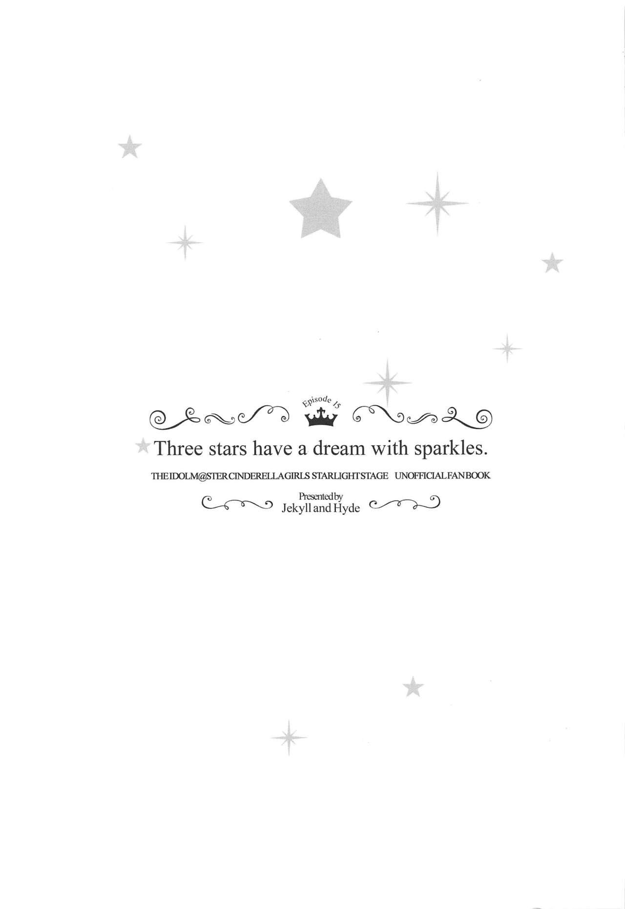 Three stars have a dream with sparkles. 27