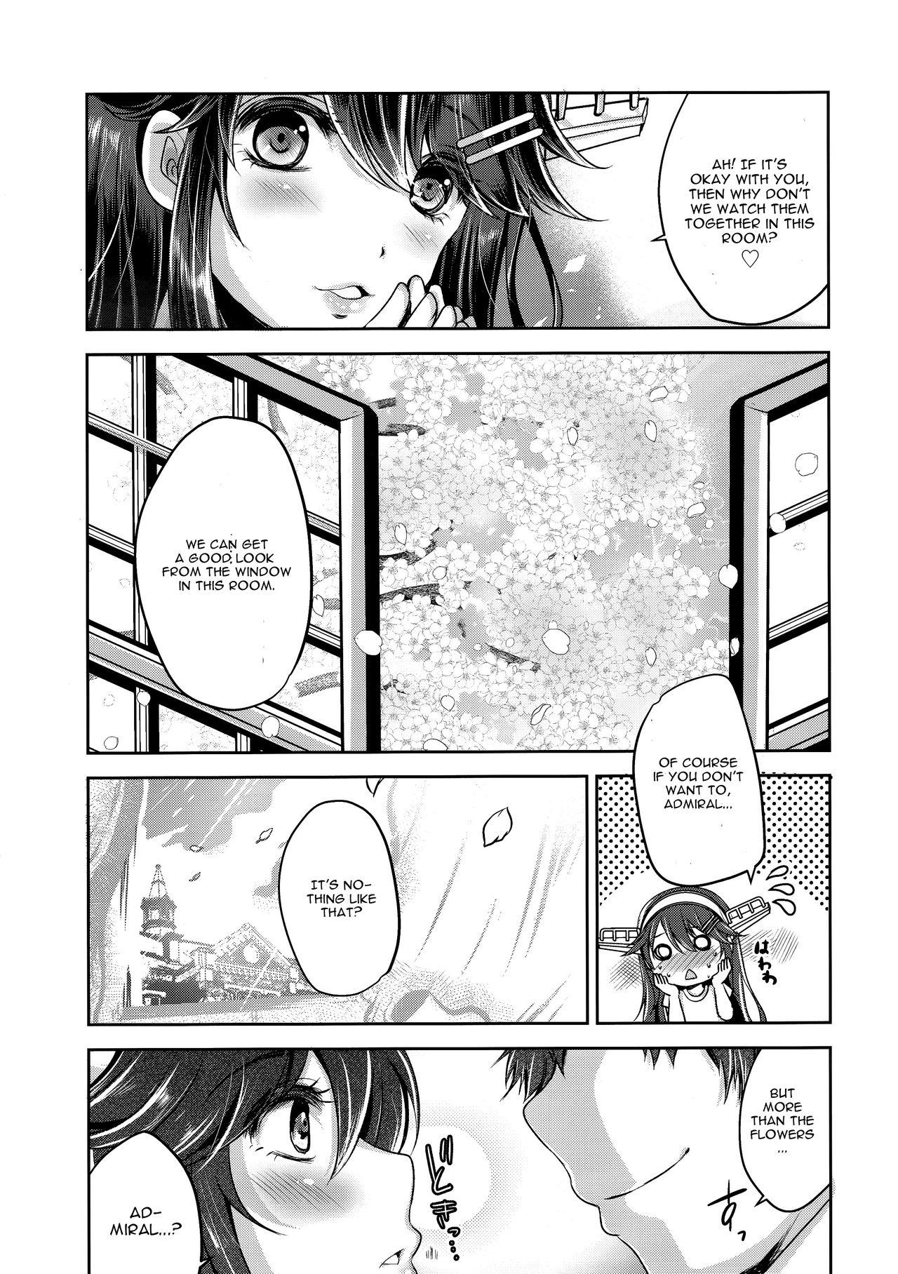 Rough Porn Chinjufu no sakura to T-shirt no Haruna - Kantai collection Pervs - Page 4