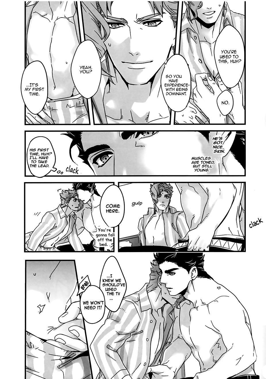 Spanish Doushitsuji, Yaya Issen o Koete Shimatta Senyu to Koibito Doushi ni naru Houhou | How We Kind of Crossed a Line When We Shared a Room and Turned from Comrades to Lovers - Jojos bizarre adventure Best Blowjob - Page 6