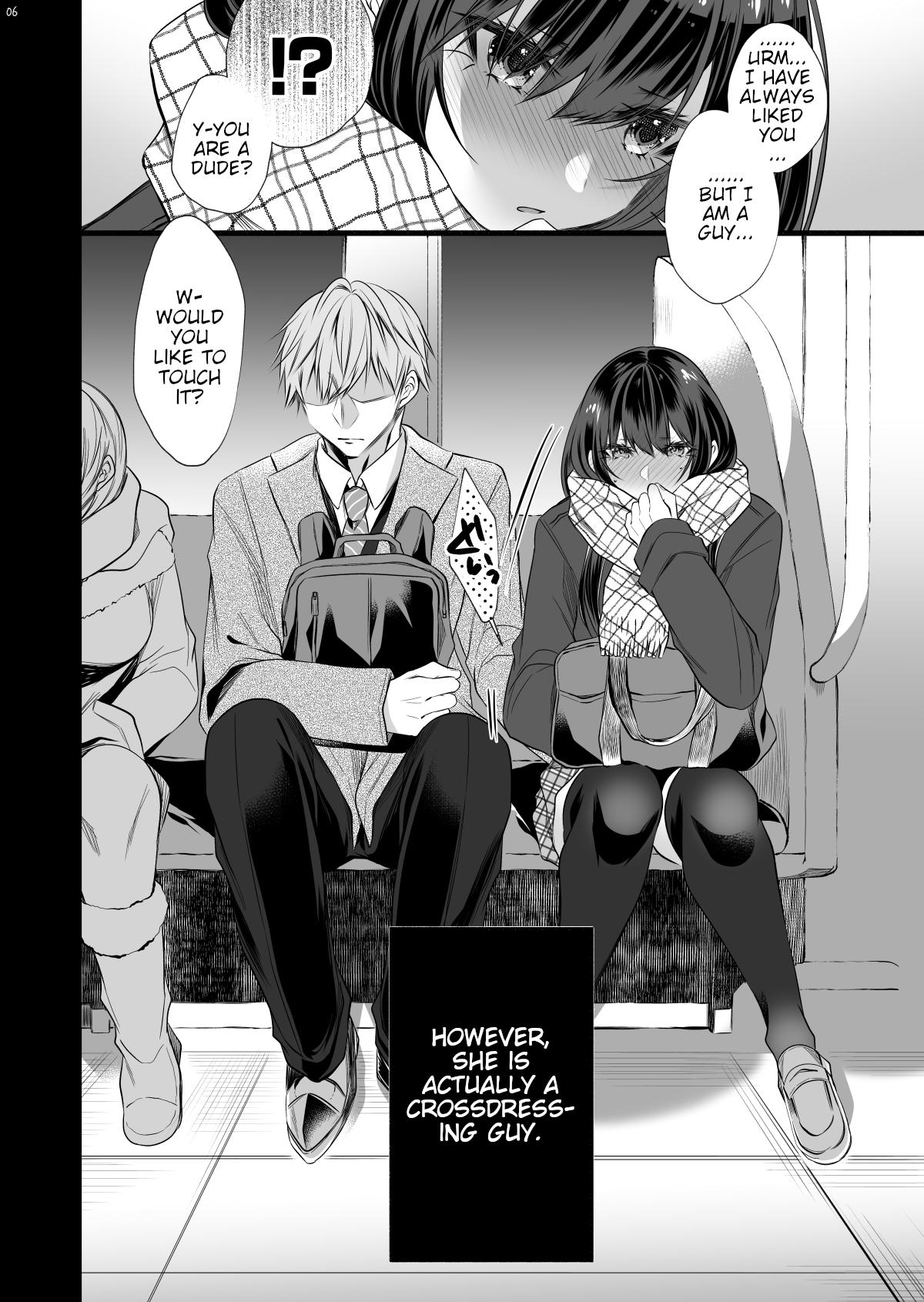 Bribe Densha de Mainichi Tonari ni Suwatte kuru Kawaii Ko ga Josou shita Otoko datta | The Cute Girl Who Sat Next to Me on the Train Everyday is Actually A Crossdressing Guy - Original Gay Party - Page 4