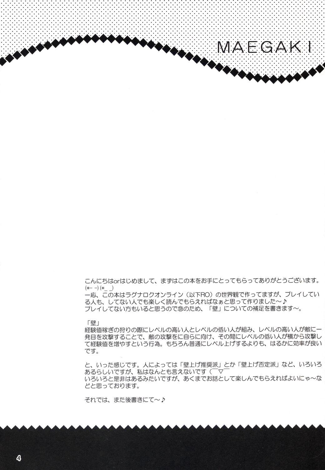 Realsex (C64) [LightRight (Natsukawa Sarasa)] Ako-tan Kishi-tan no Jijou ~Kabe Suru Gawa to Kabe Sareru Gawa no Kankei~ (Ragnarok Online) - Ragnarok online Mmd - Page 4