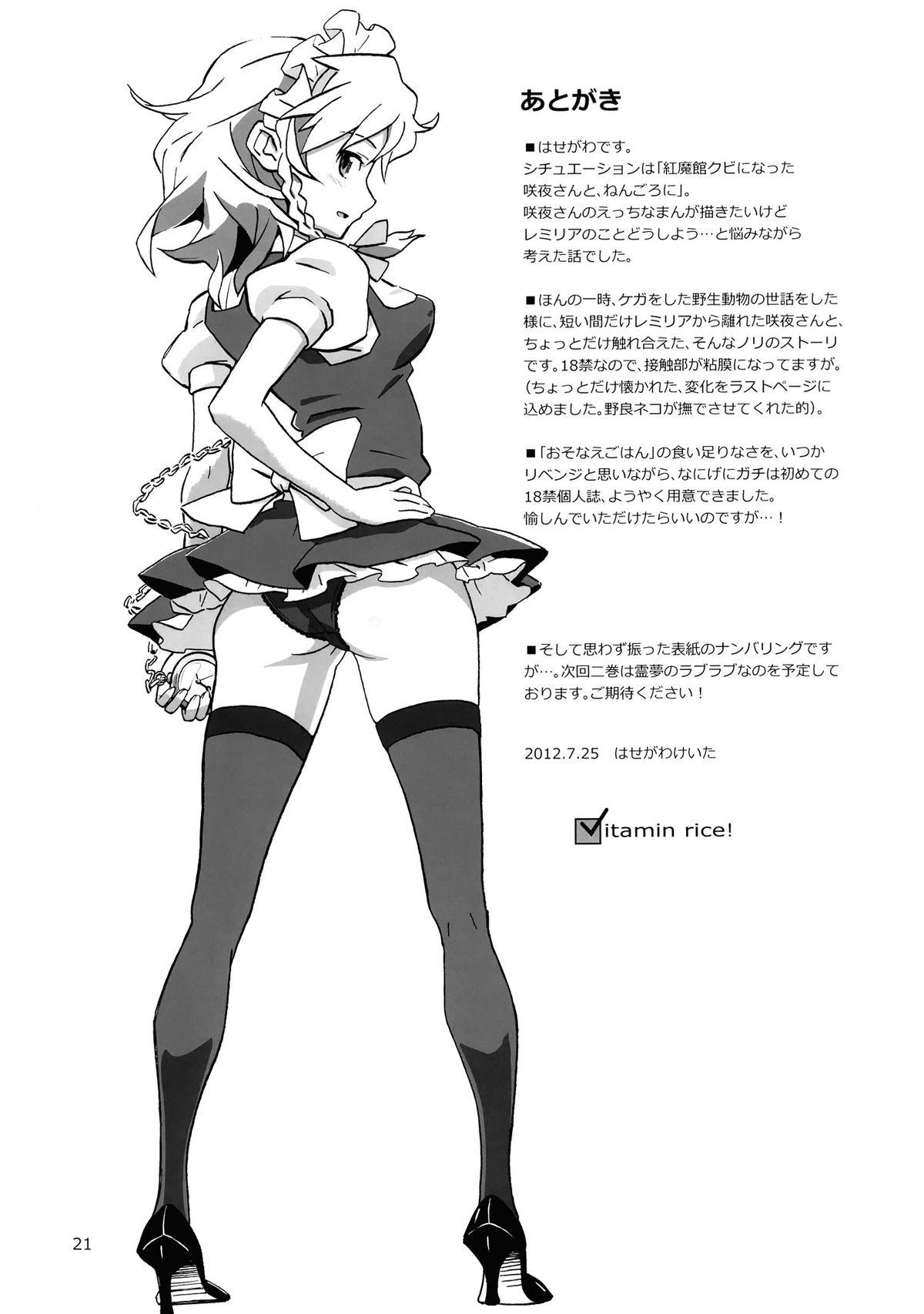 (C82) [Vitamin Gohan (Hasegawa Keita)] Maid Yatottara Sakuya-san Datta. | I hired Sakuya-san as my maid (Touhou Project) [English] {desudesu} 20